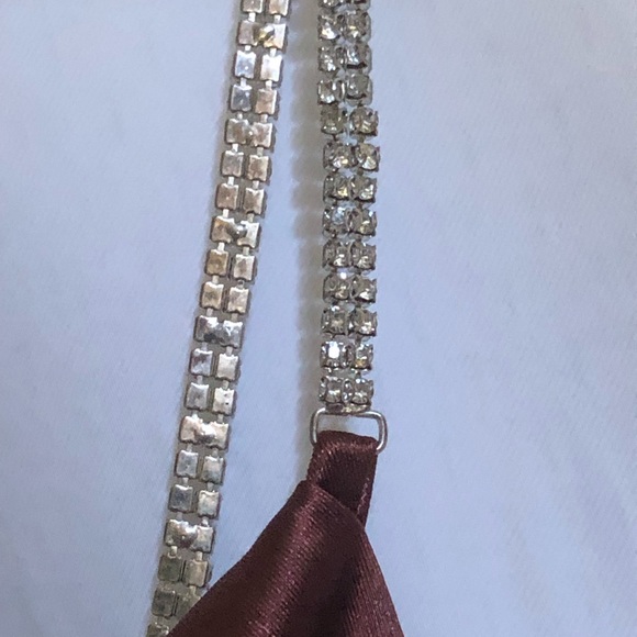 brown formal dress with slit - Picture 2 of 4